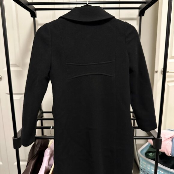 Juicy Couture Black Wool Overcoat with Gold Button - Picture 2 of 5